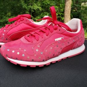 Puma Dark Pink Sneakers rainbow dots 6.5 kids